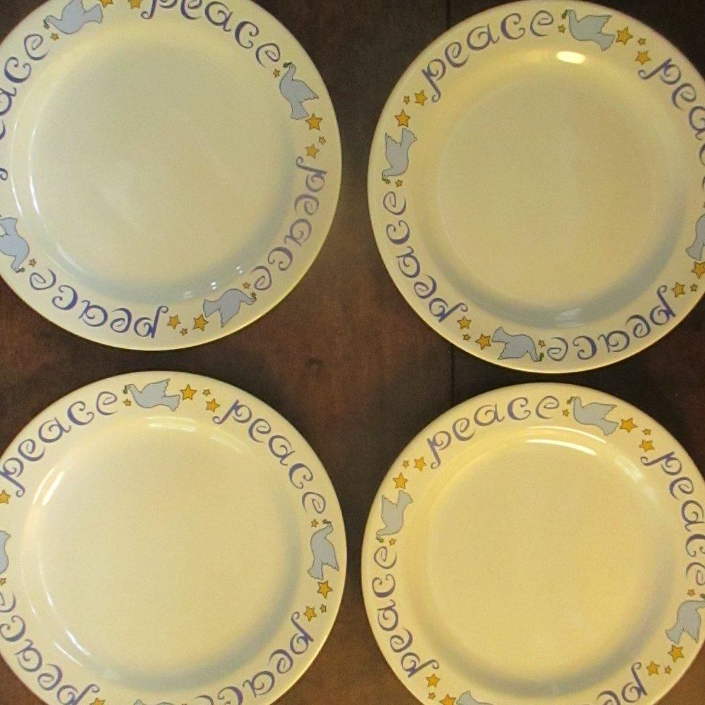 Vintage plates Peace and Doves Tag salad dessert